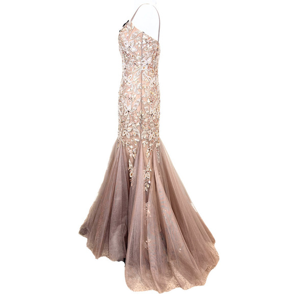 Jovani Dress Sequin Beaded Crystal Sweatheart Neckline Mermaid‎ Evening Gown - Picture 3 of 9